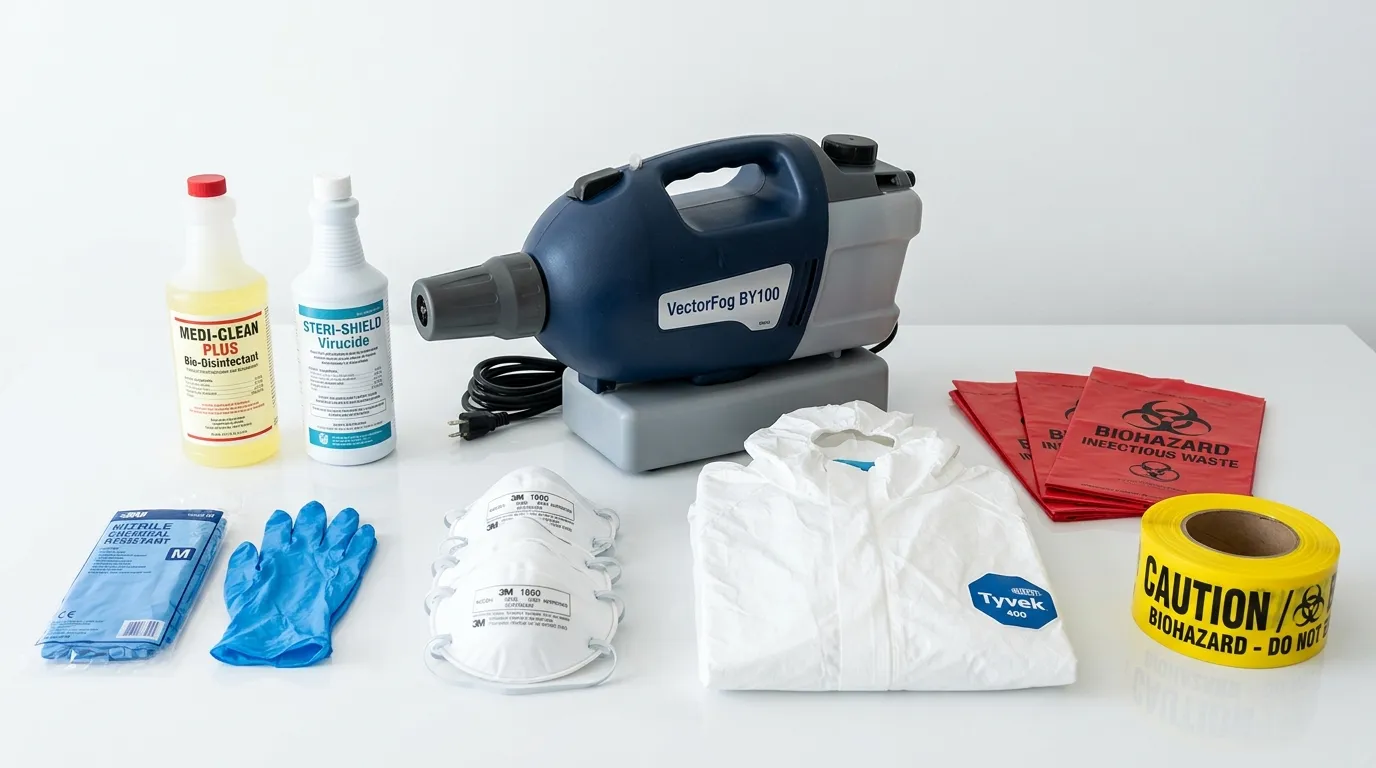 Professional biohazard remediation crew working in Rockland