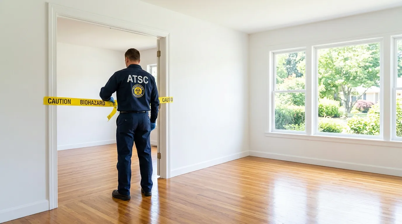 Certified biohazard cleanup crew performing Decomposition Cleanup in Rockland